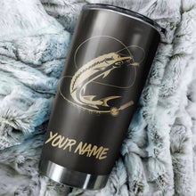 Load image into Gallery viewer, Lake Sturgeon Fishing Tumbler Cup Customize name Personalized Fishing gift for fisherman - IPH978
