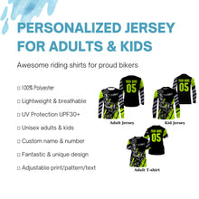 Load image into Gallery viewer, Personalized green MX jersey UPF30+ xtreme kid&amp;adult motocross dirt bike racing motorcycle shirt PDT220