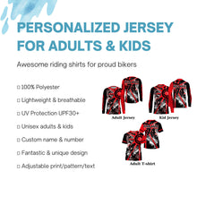 Load image into Gallery viewer, Men women youth Dirt Bike jersey UPF30+ freestyle red motocross racing shirt for biker off-road PDT417