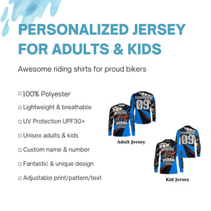 Weekend Forecast Brap Personalized Motocross Jersey UPF30+ Kid Adult Dirt Bike MX Racing Shirt NMS1138