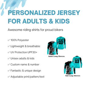 Personalized Motocross Jersey UPF30+ Kid Adult MX Racing Shirt Dirt Bike Off-road NMS1187