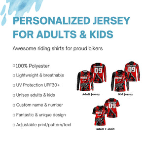 Kid&adult extreme MX racing jersey UPF30+ personalized dirt bike off-road Motocross long sleeves PDT253