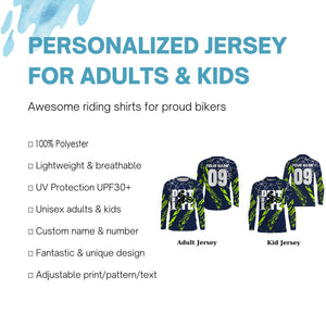 Dirt Life Personalized Racing Jersey UPF30+ Motocross Kid Adult Dirt Bike MX Long Sleeves NMS1140