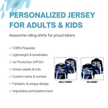 Load image into Gallery viewer, My Blood Type Is Dirt personalized motocross jersey UPF30+ kid &amp; adult dirt bike racing shirt NMS1090