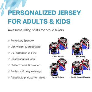 Race until you die Custom patriotic BMX racing jersey UPF30+ Adult kid cycling gear USA bike shirt| SLC78