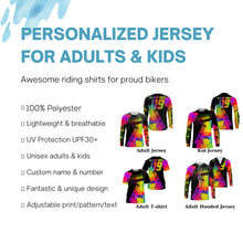 Load image into Gallery viewer, Extreme Motocross jersey personalized UFP30+ Rainbow adult kid dirt bike racing long sleeves NMS1085