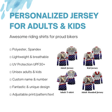 Load image into Gallery viewer, American Eagle Motocross Jersey UPF30+ Personalized Patriotic MX Off-Road Adult&amp;Kid Dirt Bike Jersey| NMS744