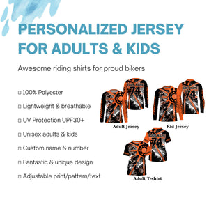 Dirt bike freestyle kid men women custom MX jersey UPF30+ orange Motocross gear racing shirt PDT300