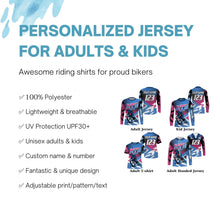 Load image into Gallery viewer, Personalized MTB jersey kid youth adult mountain bike shirt UPF30+ enduro gear men cycling clothes| SLC114