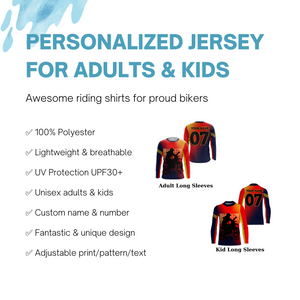 Brap Nation Personalized Jersey Kid Adult Motocross Dirt Bike MX Racing Long Sleeves Offroad NMS1114