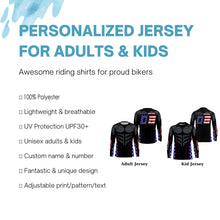 Load image into Gallery viewer, Patriotic Muscle Racing Jersey Personalized Kid Adult UPF30+ Motocross Dirt Bike Long Sleeves NMS1228