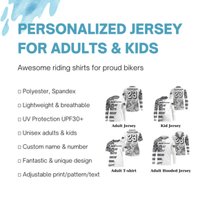 Personalized Patriotic MX Racing Jersey UPF30+ US Motocross Riding American Off-Road Adult&Kid Jersey| NMS742