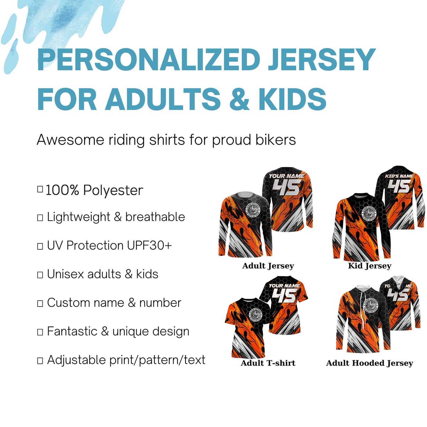 Extreme Motocross jersey custom UPF30+ men women kid No Guts No Glory dirt bike motorcycle shirt NMS996