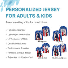 Load image into Gallery viewer, MotoX jersey kid men women flag American dirt bike custom UPF30+ off-road racing motorcycle PDT54
