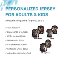 Load image into Gallery viewer, Personalized Motocross Jersey UPF30+ UV Protect, Never Quit Dirt Bike Off-Road Riders Racewear| NMS443