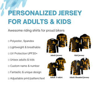 Kid&adult custom Motocross jersey UPF30+ MX Racing for Life orange dirt bike motorcycle racewear| NMS935