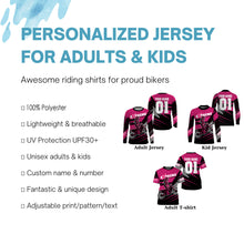 Load image into Gallery viewer, Personalized Motocross racing jersey youth&amp;adult UV extreme racing motorcycle biker girl off-road PDT217