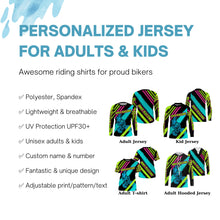 Load image into Gallery viewer, Custom adult kid BMX jersey UPF30+ Skull cycling shirt Green off-road bike shirt Bicycle clothes| SLC34