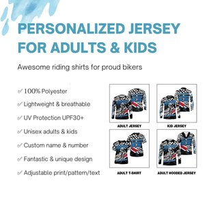 Kid BMX jersey UPF30+ checkered flag BMX shirt mens boys bicycle motocross gear cycling clothes| SLC103