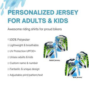 Extreme Motocross Jersey Personalized UPF30+ Brap Kid Adult Dirt Bike MX Racing Long Sleeves NMS1119