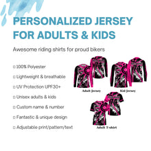 Load image into Gallery viewer, Dirt bike freestyle kid men women custom MX jersey UPF30+ pink Motocross gear racing shirt PDT299