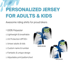 Load image into Gallery viewer, Extreme Motocross jersey UPF30+ personalized adult kid MX racing long sleeves dirt bike motorcycle NMS1074