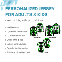 Load image into Gallery viewer, Adult&amp;kid custom Motocross green jersey MX off-road UPF30+ racing dirt bike shirt motorcycle PDT327