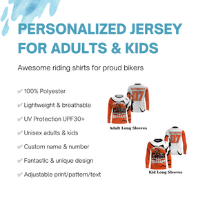 Personalized Motocross Jersey UPF30+ Brap Kid Adult Dirt Bike MX Racing Long Sleeves Off-road NMS1139