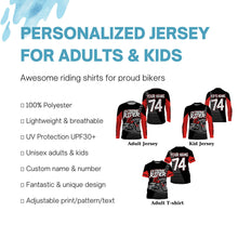 Load image into Gallery viewer, Dirt bike riding jersey custom youth adult UPF30+ Motocross off-road extreme long sleeves PDT211