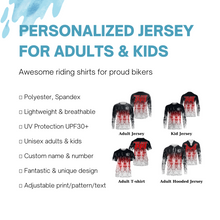 Load image into Gallery viewer, Personalized Motocross Jersey UPF30+ MX Racing Off-Road Adult&amp;Kid Riders Dirt Bike Jersey - Red| NMS749