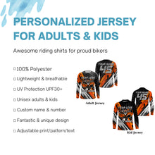 Load image into Gallery viewer, Personalized Motocross Jersey UPF30+ Kid Adult Fear Less Ride More Dirt Bike Motorcycle Shirt NMS1231