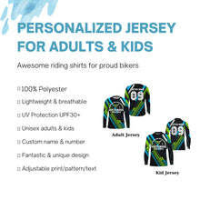 Load image into Gallery viewer, Kid Adult Motocross jersey personalized UPF30+ Speed Race dirt bike racing long sleeves NMS1099