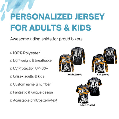 Custom MX racing jersey youth women men off-road Motocross UPF30+ biker riding shirt motorcycle PDT288