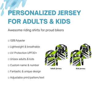 Personalized Motocross Jersey UPF30+ Kid Adult Extreme Dirt Bike Racing Long Sleeves Off-road NMS1131