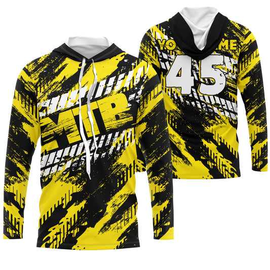 Yellow adult kid MTB jersey UPF30+ mountain biking shirt Custom extreme cycling bicycle gear| SLC50