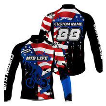 Load image into Gallery viewer, MTB life Cycling jersey mens UPF50+ American bike shirt Custom mountain biking gear with pockets| SLC92