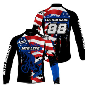 MTB life Cycling jersey mens UPF50+ American bike shirt Custom mountain biking gear with pockets| SLC92