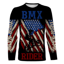 Load image into Gallery viewer, American Mountain Bike Jersey, BMX Rider Custom Patriotic Shirt for Cyclist, Bike Rider| JTS438