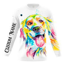 Load image into Gallery viewer, Colorful Labrador Retriever T-shirt Long Sleeve Hoodie| Custom Name Shirt for Labrador Lover, Lab Owner JTSD292