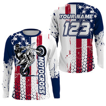 Load image into Gallery viewer, Patriotic Custom Motocross Jersey Kid Adult UPF30+ MX Racing Dirt Bike Offroad Motorcycle Racewear NMS1273