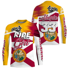Load image into Gallery viewer, Florida Motocross Girls Jersey Custom Name Ride Like A Girl FL Dirt Bike Off Road Motorcycle Women Riders| NMS827