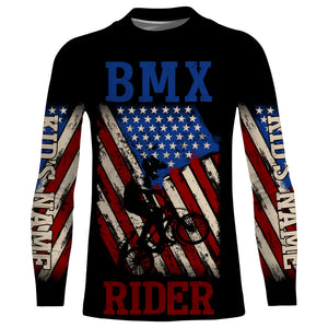 American Mountain Bike Jersey, BMX Rider Custom Patriotic Shirt for Cyclist, Bike Rider| JTS438