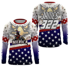 Load image into Gallery viewer, American Eagle Motocross Jersey UPF30+ Personalized Patriotic MX Off-Road Adult&amp;Kid Dirt Bike Jersey| NMS744