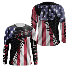 Load image into Gallery viewer, Extreme Motocross Jersey UPF30+ Personalized Patriotic MX Racing Shirt American Dirt Bike Adult&amp;Kid | NMS733