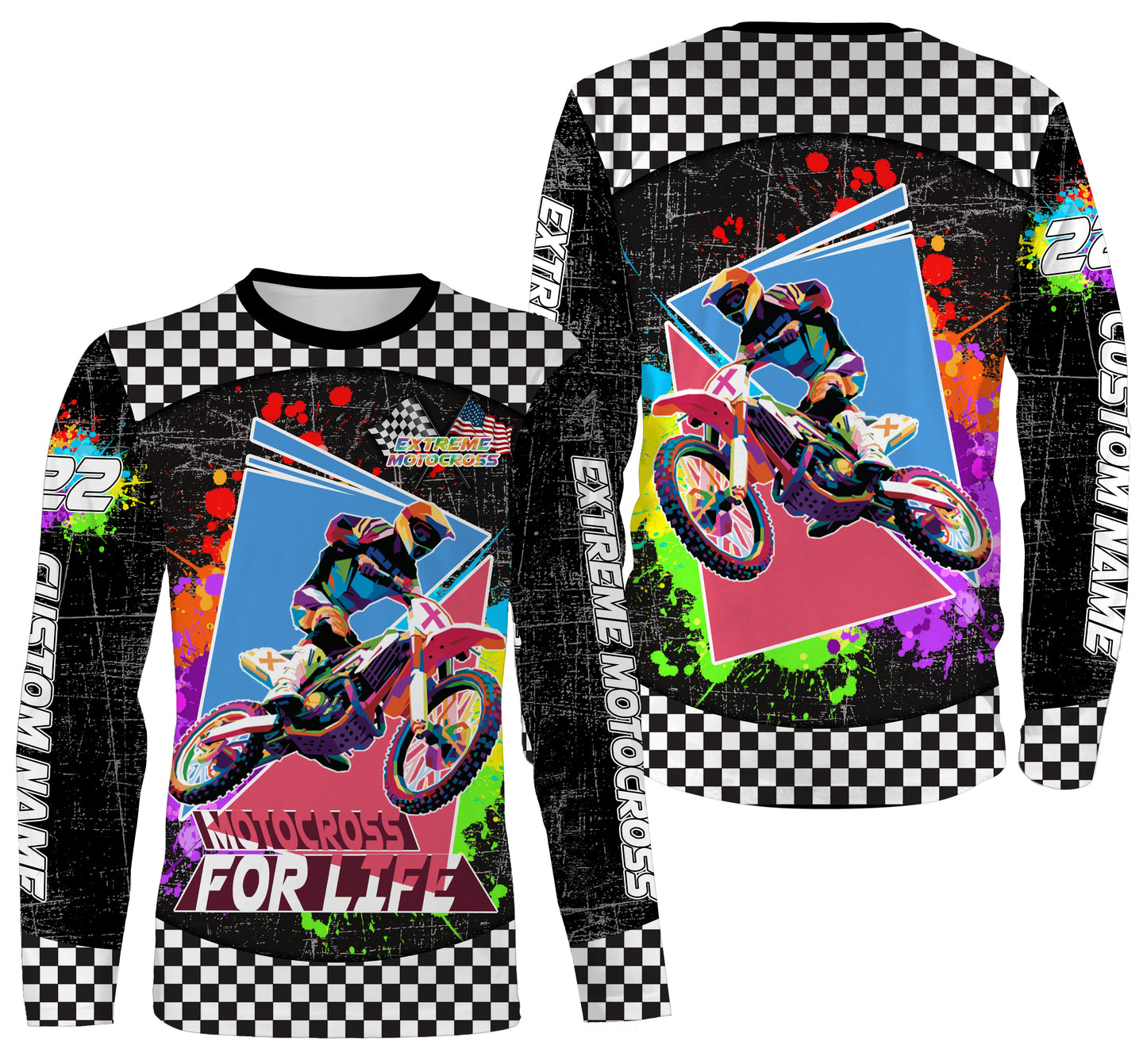 Extreme Motocross Racing All Over Printed Jersey Hoodie T-shirt, Personalized Motorcycle Off-road| NMS285