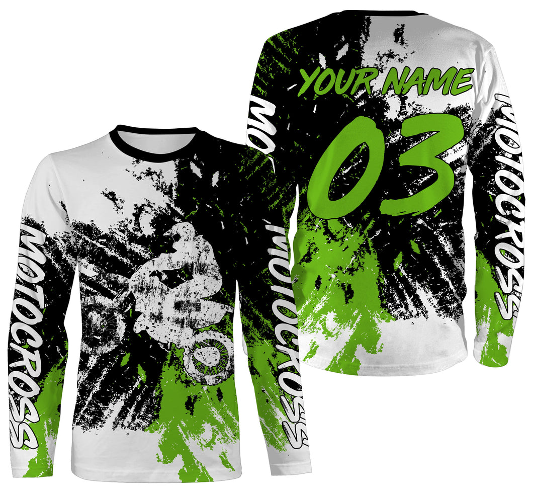 Motocross Personalized Jersey Adult Kid Long Sleeves, Dirt Bike Motorcycle Off-road Riders Racewear| NMS332