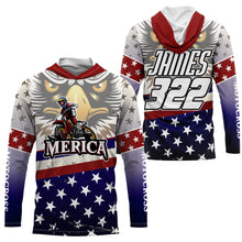 Load image into Gallery viewer, American Eagle Motocross Jersey UPF30+ Personalized Patriotic MX Off-Road Adult&amp;Kid Dirt Bike Jersey| NMS744