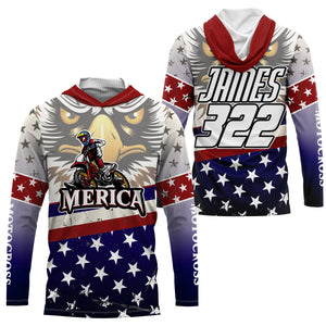 American Eagle Motocross Jersey UPF30+ Personalized Patriotic MX Off-Road Adult&Kid Dirt Bike Jersey| NMS744