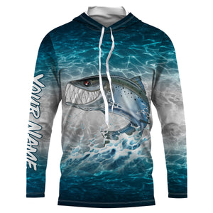 Salmon fishing water camo custom name with funny Salmon ChipteeAmz's art UV protection shirts AT028
