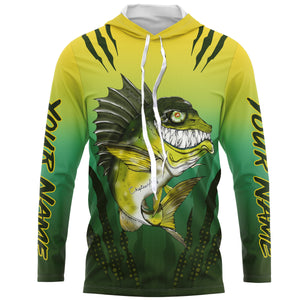 Largemouth Bass fishing custom name with angry bass ChipteeAmz's art UV protection shirts AT023
